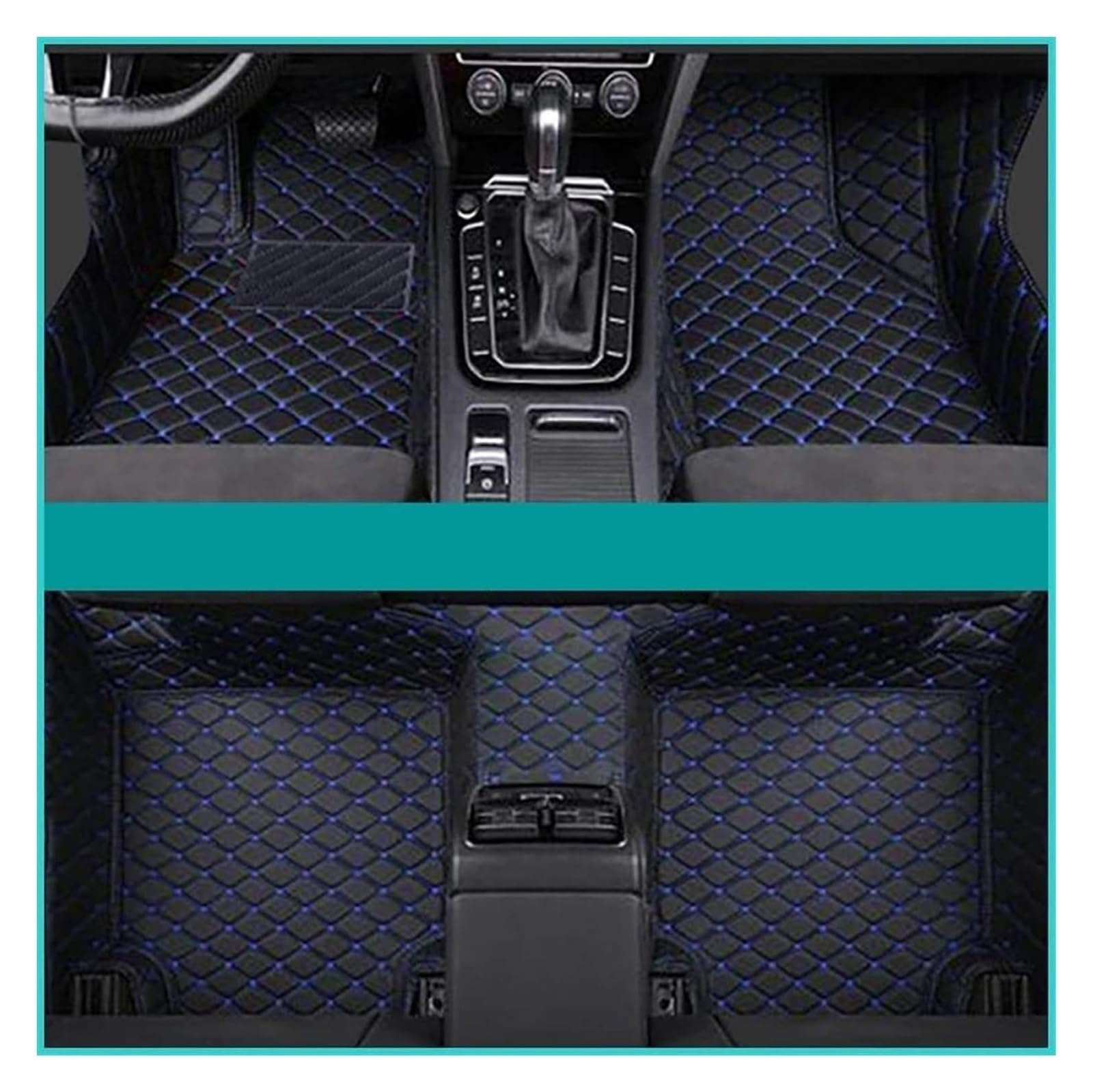 Vorne Hinten Automatten Für Skoda Für Fabia 2015-2018 Auto Fuß Pads Automobil Teppich Abdeckung Innen Zubehör Teppich Boden Matte Set(Black Blue) von VPLPEREQAK