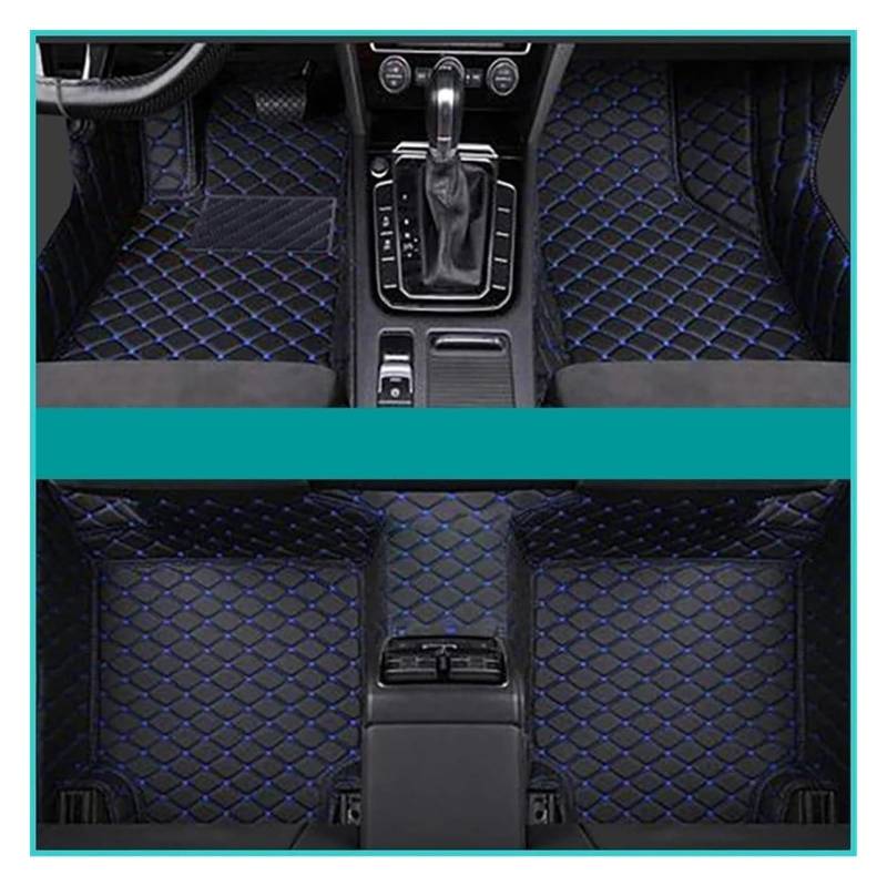 Vorne Hinten Automatten Für Skoda Für Fabia 2015-2018 Auto Fuß Pads Automobil Teppich Abdeckung Innen Zubehör Teppich Boden Matte Set(Black Blue) von VPLPEREQAK