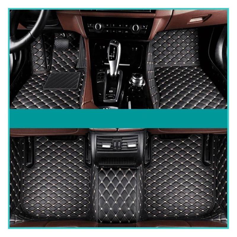 Vorne Hinten Automatten Für Skoda Für Fabia 2015-2018 Auto Fuß Pads Automobil Teppich Abdeckung Innen Zubehör Teppich Boden Matte Set(Black beige) von VPLPEREQAK