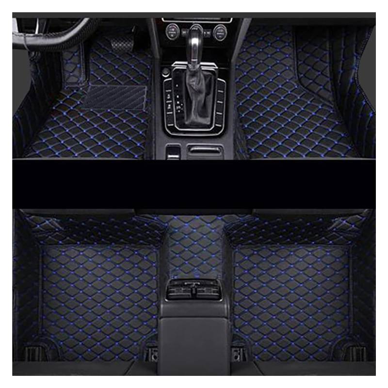 Vorne Hinten Automatten Für Skoda Für Karoq 2018 2019 2020 Auto Fußmatten Links Hand Stick Nach Auto Fuß Pads Automobil Teppich Abdeckung Innen(Black-Blue) von VPLPEREQAK
