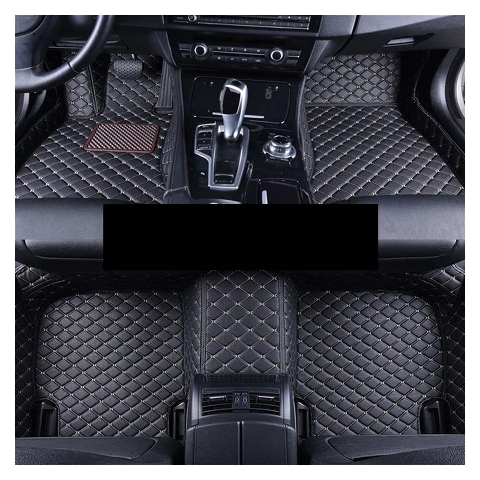 Vorne Hinten Automatten Für Skoda Für Octavia MK3 5E 2013 2014 2015 2016-2023 LHD Auto Fußmatten Zubehör Teppiche Nicht Slip Auto Boden Matte(LHD 3pcs blk beige) von VPLPEREQAK