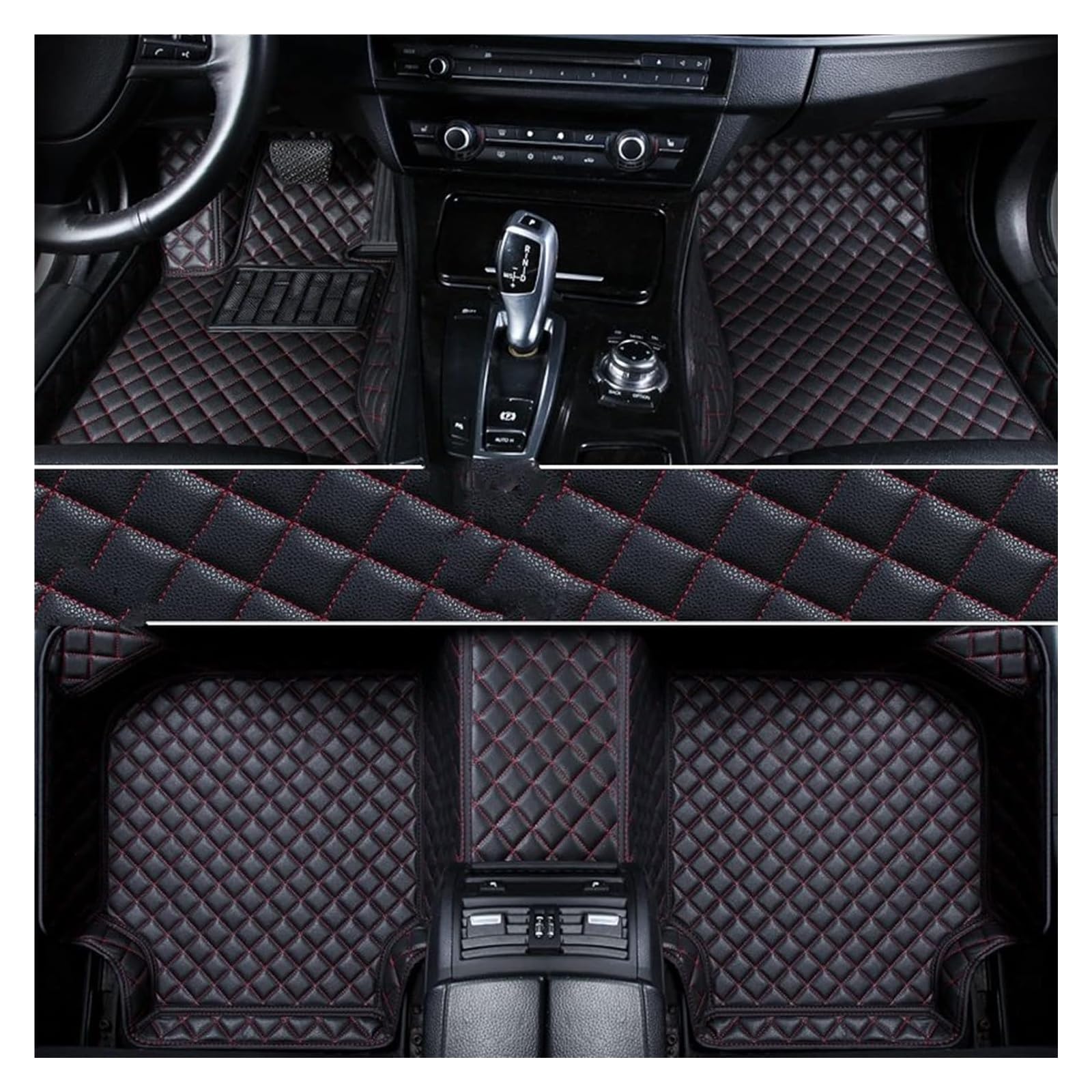Vorne Hinten Automatten Für Smart Für Fortwo 451 450 453 Auto Fußmatten Auto Boden Matte Auto Zubehör rutschfeste Auto Boden Matte(Black Red 4pcs) von VPLPEREQAK