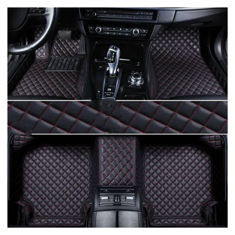 Vorne Hinten Automatten Für Smart Für Fortwo 451 450 453 Auto Fußmatten Auto Boden Matte Auto Zubehör rutschfeste Auto Boden Matte(Black Red 4pcs) von VPLPEREQAK