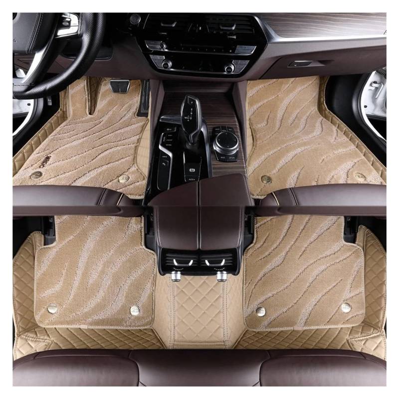 Vorne Hinten Automatten Für T&oyota Für Sienna 2005-2008 (armlehne Box) Maßgeschneiderte Volle Abdeckung Vorne Hinten Reihe Teppich Set All-Wetter Wasserdicht Doppel(B-Beige) von VPLPEREQAK