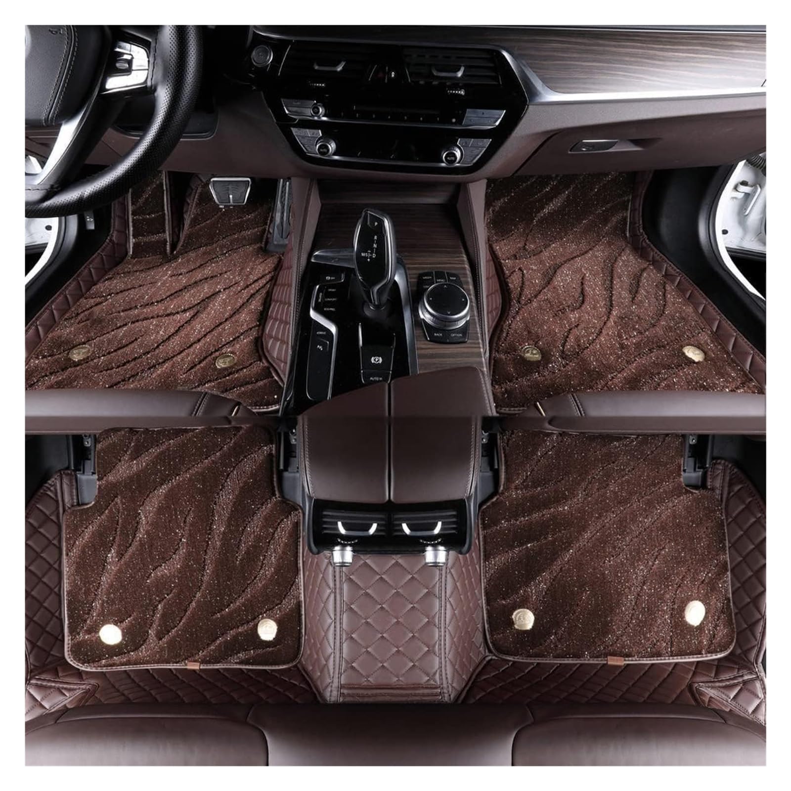Vorne Hinten Automatten Für T&oyota Für Sienna 2005-2008 (armlehne Box) Maßgeschneiderte Volle Abdeckung Vorne Hinten Reihe Teppich Set All-Wetter Wasserdicht Doppel(C-Coffee) von VPLPEREQAK