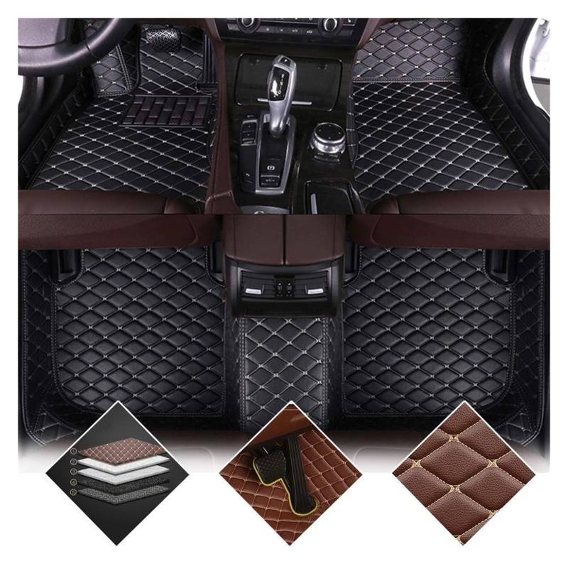 Vorne Hinten Automatten Für T&oyota Für Spade 2004–2011 (Armlehnenbox), Maßgeschneiderter Teppichsatz Für Die Vordere Und Hintere Reihe, Vollständige Abdeckung, Wasserdichte Auto-Fußmatten(D-Black/Bei von VPLPEREQAK
