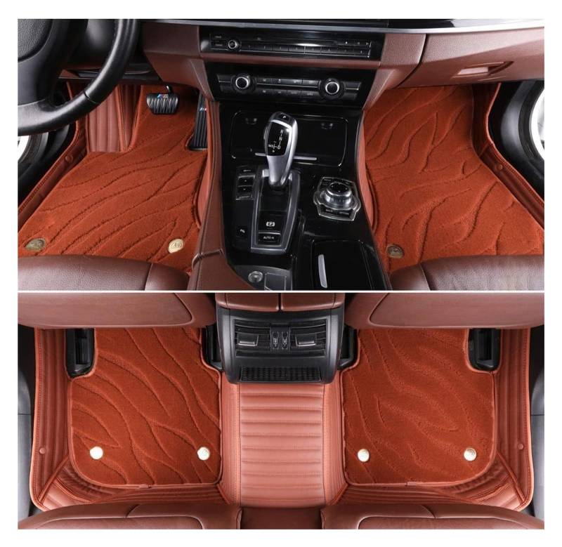 Vorne Hinten Automatten Für T&oyota Für Spade 2012–2022 (Armlehnenbox) Maßgeschneiderte Vollständige Abdeckung Vorderer Hinterer Teppichsatz Doppellagige Auto-Fußmatten(E-Brown) von VPLPEREQAK