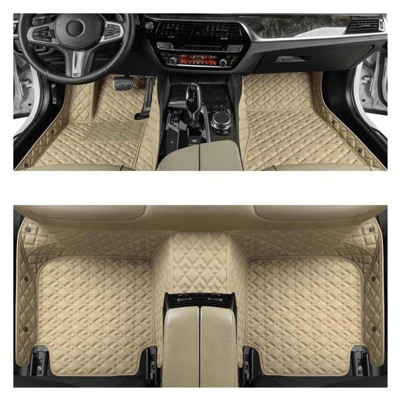 Vorne Hinten Automatten Für VW Für Passat Für CC 2010 2011 2012 2013 2014 2015 2016 2017 2018 Auto Matten Zubehör Innen Teppich Boden Matte Set(Beige 1) von VPLPEREQAK