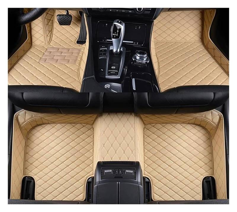 Vorne Hinten Automatten Für VW Für Passat Für Saloon Für B5 B5.5 B6 B7 B8 Auto Zubehör Fuß Teppich Teppich Boden Matte Set(Beige) von VPLPEREQAK