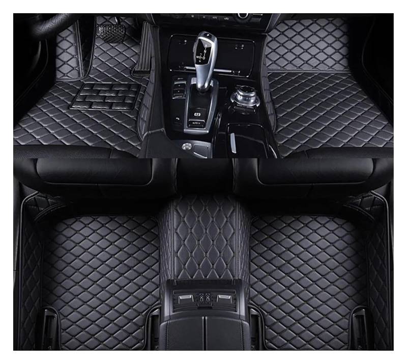 Vorne Hinten Automatten Für VW Für Passat Für Saloon Für B5 B5.5 B6 B7 B8 Auto Zubehör Fuß Teppich Teppich Boden Matte Set(Black) von VPLPEREQAK
