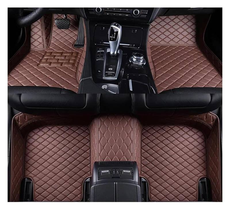 Vorne Hinten Automatten Für VW Für Passat Für Saloon Für B5 B5.5 B6 B7 B8 Auto Zubehör Fuß Teppich Teppich Boden Matte Set(Coffee) von VPLPEREQAK
