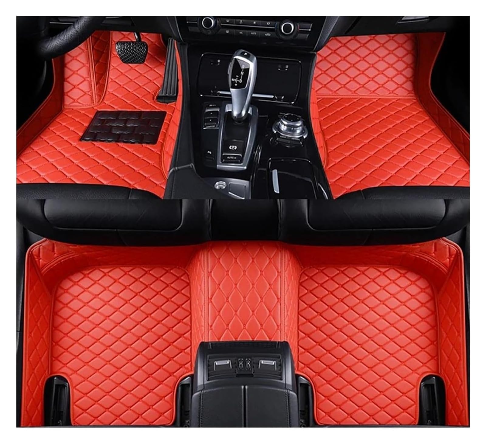 Vorne Hinten Automatten Für VW Für Passat Für Saloon Für B5 B5.5 B6 B7 B8 Auto Zubehör Fuß Teppich Teppich Boden Matte Set(Red) von VPLPEREQAK