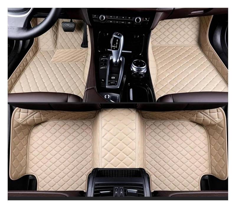 Vorne Hinten Automatten Für VW Für T Cross Für T-Cross 2018-2023 Autoteppiche Zubehör Teppichbodenmattensatz Fußmatten Autofußmatten(Beige) von VPLPEREQAK