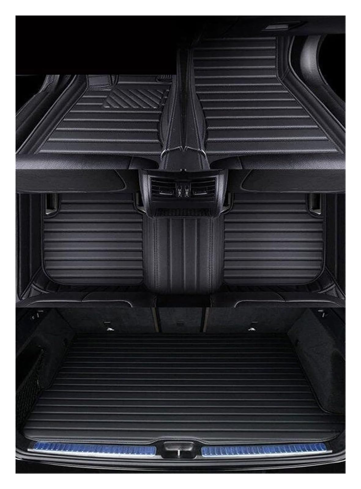 Vorne Hinten Automatten Für VW Für Touareg 2011 2012 2013 2014 2015 2016 2017 2018 Auto-Fußmatten Benutzerdefinierte Streifen Auto-Fußmatten Innendetails(Beige) von VPLPEREQAK