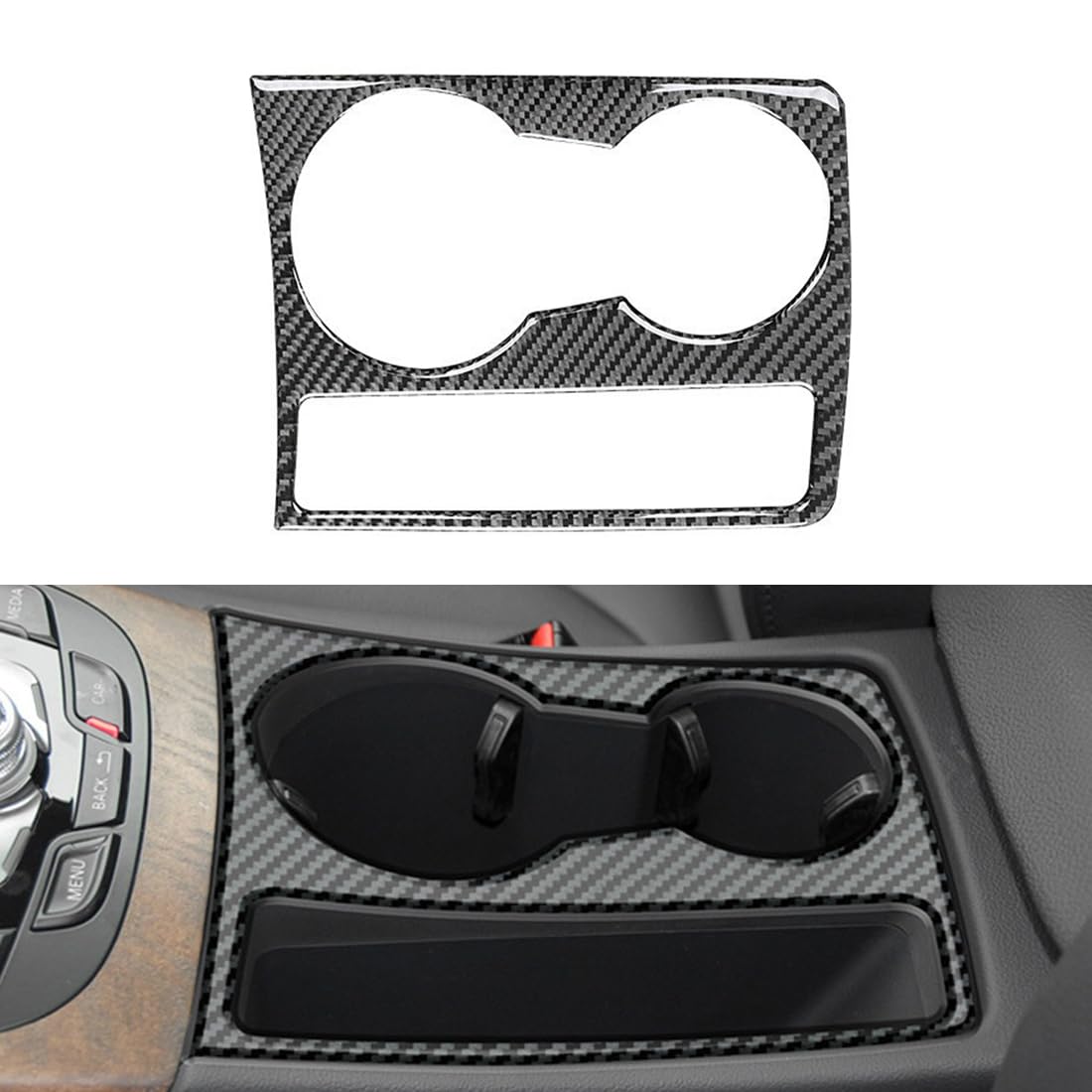 Auto Cup Holder Cover Trim, Carbon Auto Mittelkonsole Wasser Cup Holder Panel Cover Trim, Getränkehalterverkleidung, Interieur Zubehör Kompatibel mit auto A4L A5 2009-2016 Auto Cup Holder Cover Trim, Carbon Auto Mittelkonsole Wasser Cup Holder Panel Cover Trim, Getränkehalterverkleidung, Interieur Zubehör Kompatibel mit auto A4L A5 2009-2016 von VQEOEOT