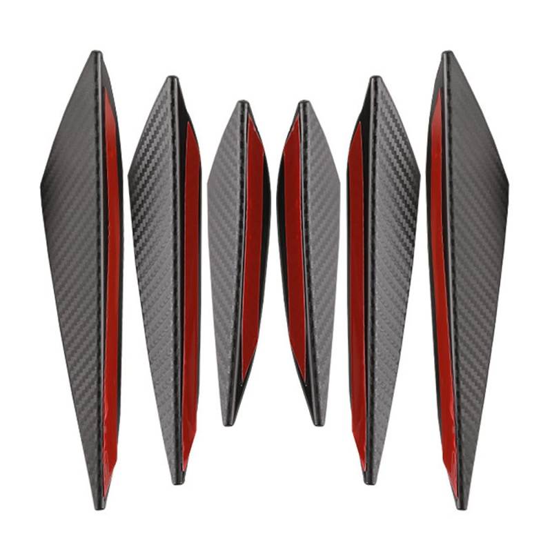 Universal Auto Front Bumper Lip Splitter, 6 Stk Anti-Kratz-Streifen für Die Stoßstange, Gummi Flossen Spoiler Canards Kit, Auto Stoßstange Schutzleiste, Universal Dekorative Streifen Kantenschutz von VQEOEOT
