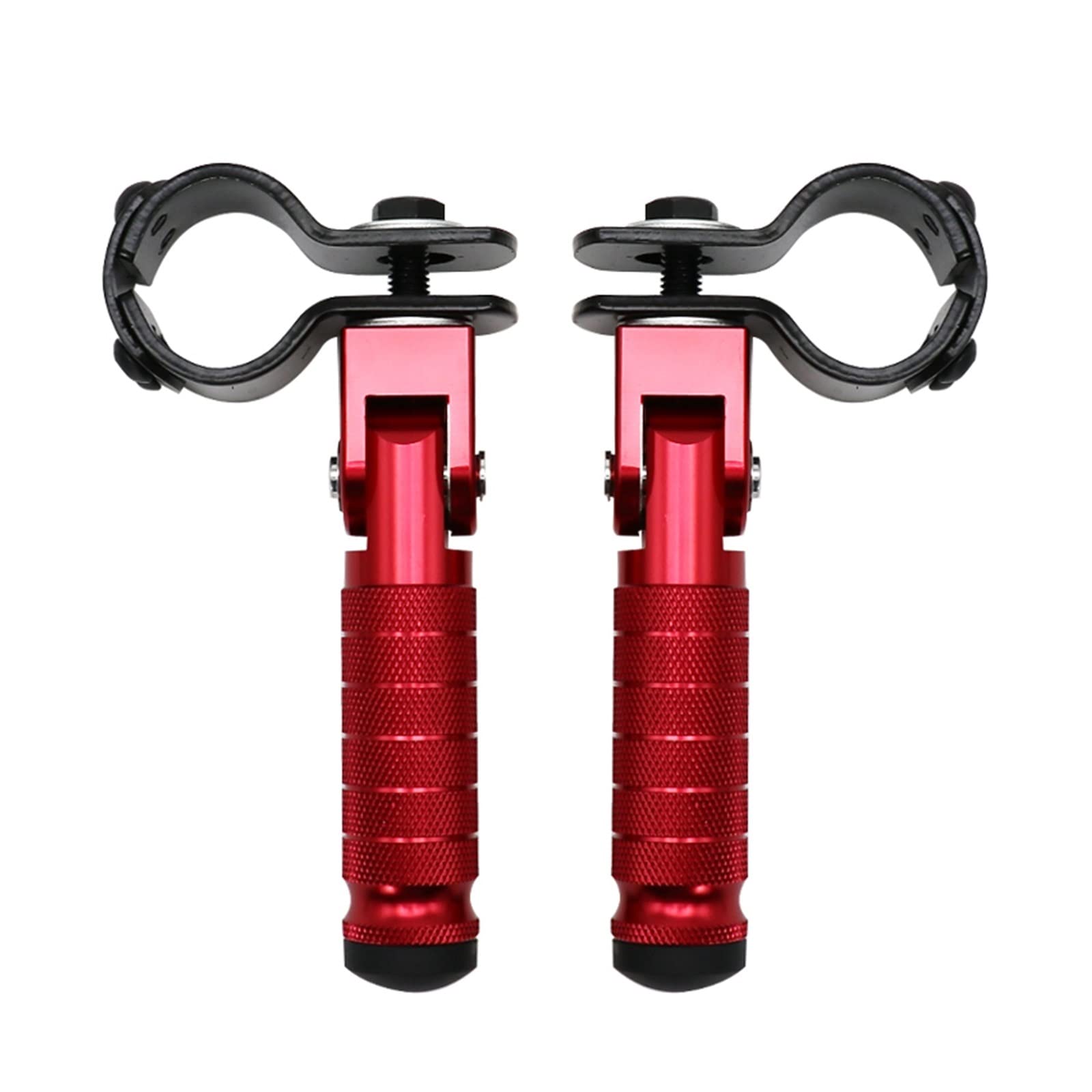 Aluminium-Motorradteil, 8 mm, Universal-Pedale, gefaltete Fußstütze, kompatibel mit Motorrädern, Mopeds, Karts, Rollern(Red) von VQJRZKPMX