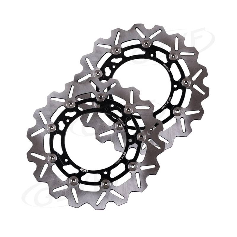 Bremsscheiben vorne Rotoren Scheiben F+R 2 STK. Kompatibel mit Yamaha FZ6 FAZER S2 / MT-09 TRACER ABS/MT-03 MT-09 /XJ6 DIVERSION ABS F/YZF R6(Black) von VQJRZKPMX