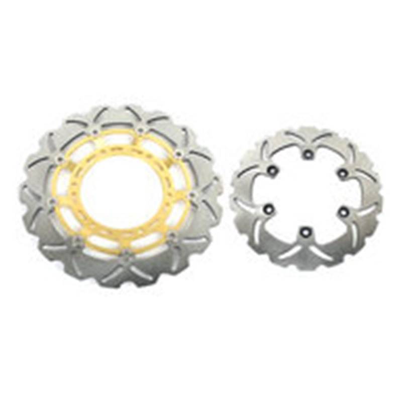 Vorne Hinten Bremsscheiben Rotoren Scheiben Set BIKINGBOY XT660X Supermoto XTX Kompatibel Mit 660 04 05 06 07 08 09 10 11 12 13 14 15 16 17 18 19 20 21(Gold) von VQJRZKPMX