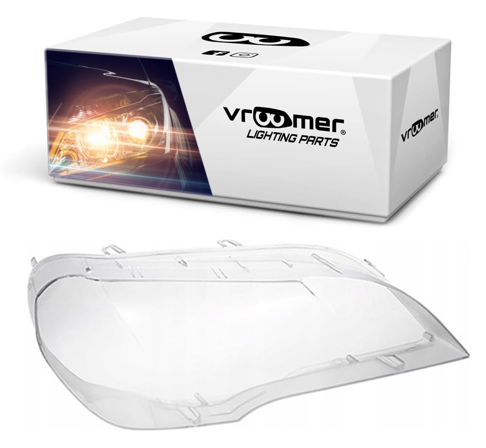 VROOMER Scheinwerfergläser für X5 E70 2008-2013 Lichtscheibe Scheinwerfer Abdeckung Frontscheinwerfer Streuscheibe (Recht) von VROOMER
