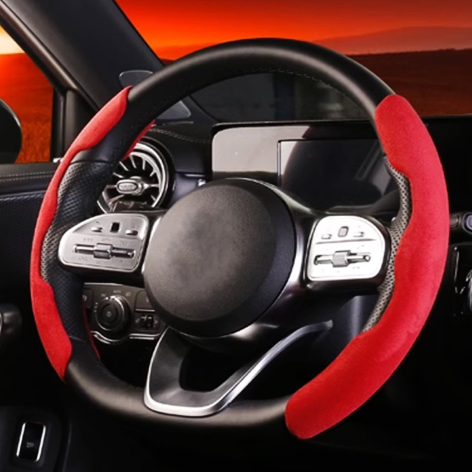Lenkradhüllen für Hyundai Accent Mistra Sonata Staria Santa FE Kona Steering Wheel Cover Auto lenkrad Abdeckung geruchlos,A von VSANTO