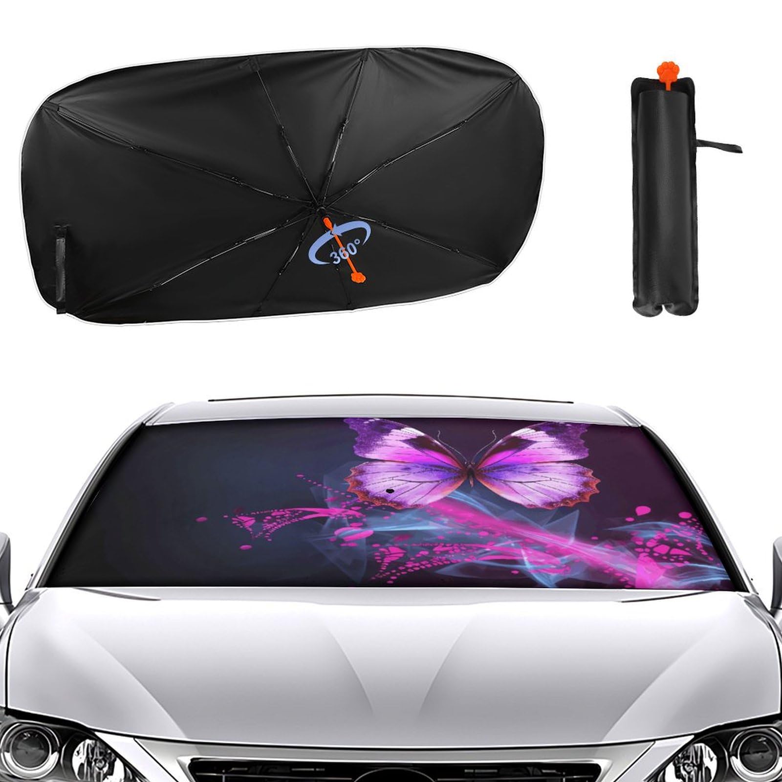 Windschutzscheiben-Sonnenschutz, Auto-Frontscheibe, Sonnenschutz, Regenschirm, 2024, verbesserter Sonnenschirm, Rosa, Lila, Schmetterling, Sonnenschutz, Auto-Blocker, Fenster-Sonnenschutz Windschutzscheiben-Sonnenschutz, Auto-Frontscheibe, Sonnenschutz, Regenschirm, 2024, verbesserter Sonnenschirm, Rosa, Lila, Schmetterling, Sonnenschutz, Auto-Blocker, Fenster-Sonnenschutz von VTCTOASY