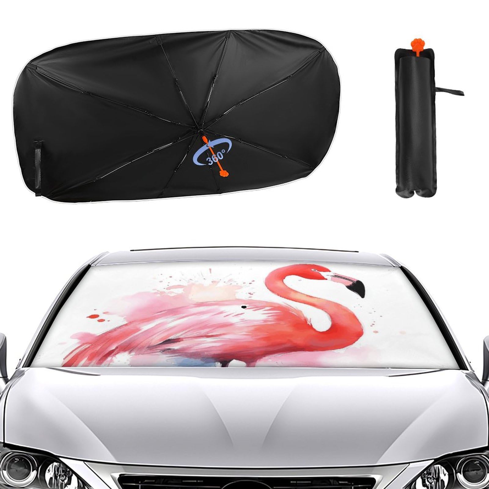 Windschutzscheiben-Sonnenschutz, Auto-Frontscheibe, Sonnenschutz, Regenschirm, 2024, verbesserter Sonnenschirm, rosa Flamingo, Aquarell, Sonnenschutz, Auto-Blocker, Fenster-Sonnenschutz Windschutzscheiben-Sonnenschutz, Auto-Frontscheibe, Sonnenschutz, Regenschirm, 2024, verbesserter Sonnenschirm, rosa Flamingo, Aquarell, Sonnenschutz, Auto-Blocker, Fenster-Sonnenschutz von VTCTOASY