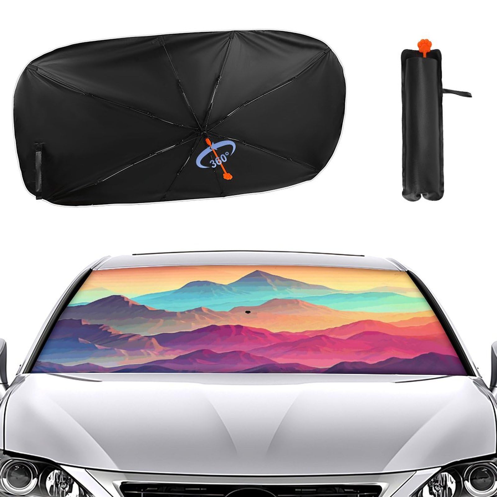 Windschutzscheiben-Sonnenschutz, Auto-Frontscheibe, Sonnenschutz, Regenschirm, 2024, verbesserter Sonnenschutz, Farbe: Berg, Farbverlauf, Sonnenschutz, Auto-Blocker, Fenster-Sonnenschutz Windschutzscheiben-Sonnenschutz, Auto-Frontscheibe, Sonnenschutz, Regenschirm, 2024, verbesserter Sonnenschutz, Farbe: Berg, Farbverlauf, Sonnenschutz, Auto-Blocker, Fenster-Sonnenschutz von VTCTOASY