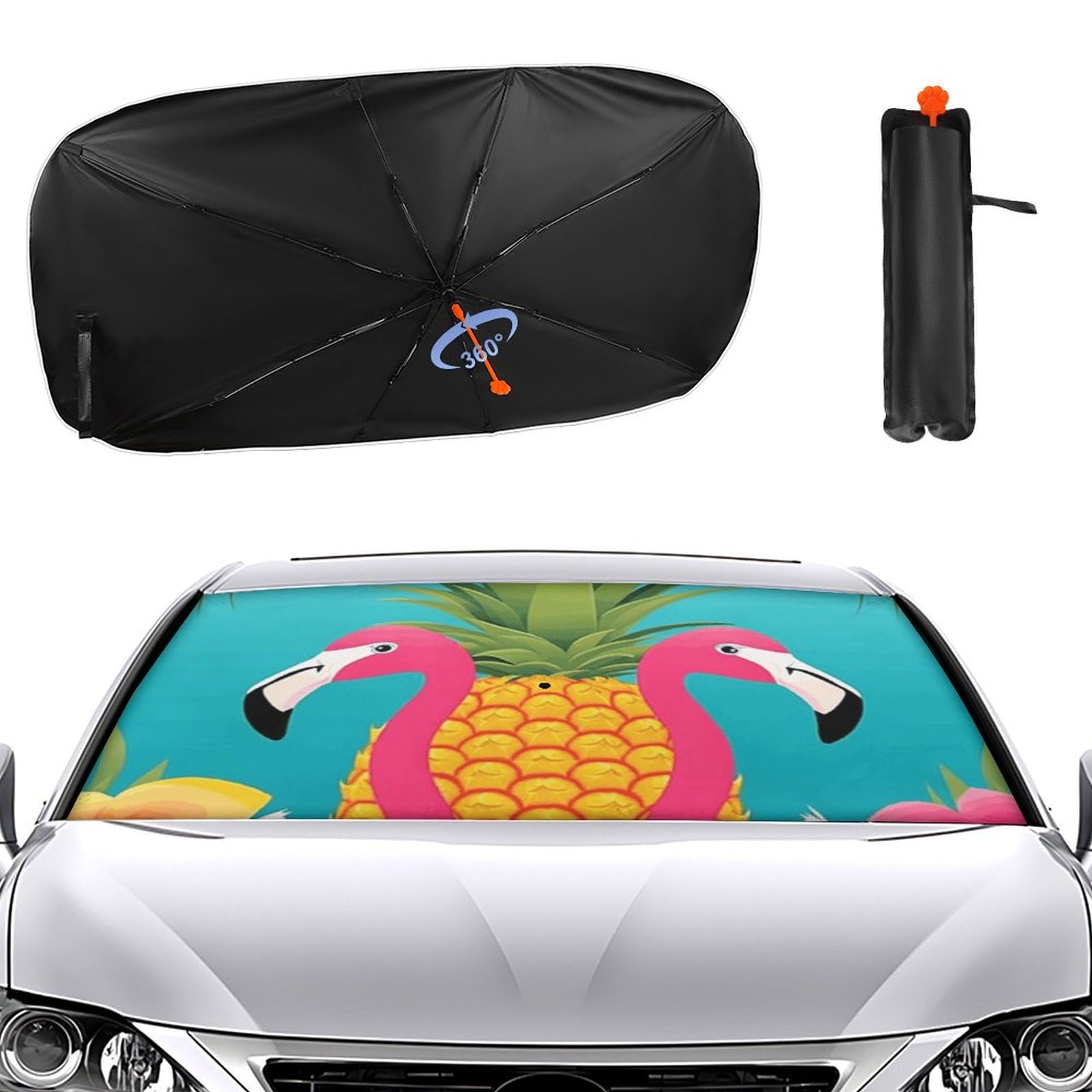 Windschutzscheiben-Sonnenschutz, Auto-Frontscheibe, Sonnenschutz, Regenschirm, 2024, verbesserter Sonnenschutz, Regenschirm, Ananas, Flamingo, Sonnenschutz, Auto-Blocker, Fenster-Sonnenschutz Windschutzscheiben-Sonnenschutz, Auto-Frontscheibe, Sonnenschutz, Regenschirm, 2024, verbesserter Sonnenschutz, Regenschirm, Ananas, Flamingo, Sonnenschutz, Auto-Blocker, Fenster-Sonnenschutz von VTCTOASY