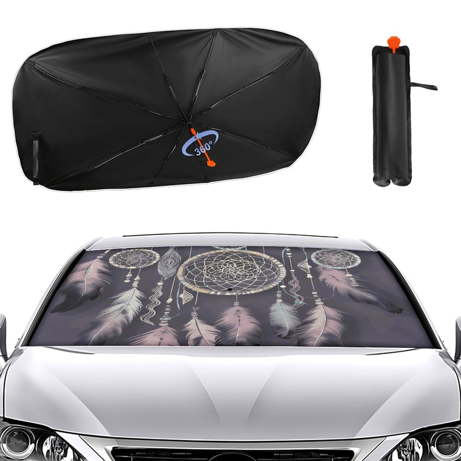 Windschutzscheiben-Sonnenschutz, Auto-Frontscheibe, Sonnenschutz, Regenschirm, Traumfänger, Sonnenschutz, Auto-Blocker, Fenster-Sonnenschutz Windschutzscheiben-Sonnenschutz, Auto-Frontscheibe, Sonnenschutz, Regenschirm, Traumfänger, Sonnenschutz, Auto-Blocker, Fenster-Sonnenschutz von VTCTOASY