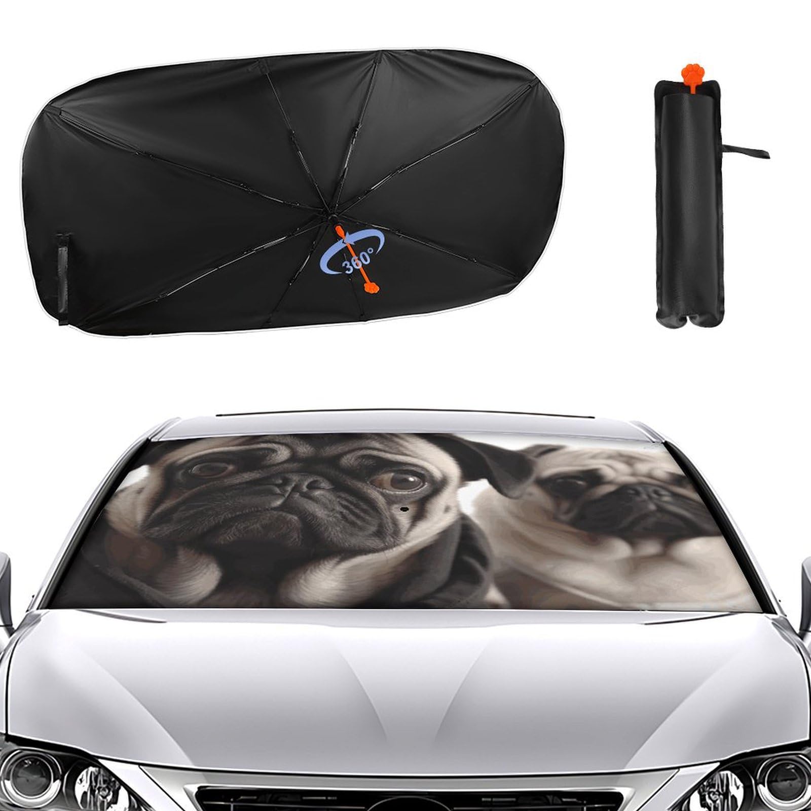 Windschutzscheiben-Sonnenschutz, Auto-Frontscheibe, Sonnenschutz, Regenschirm 2024, verbesserter Sonnenschirm, lustiger Tier, Mops, Hund, Sonnenschutz, Auto-Blocker, Fenster-Sonnenschutz Windschutzscheiben-Sonnenschutz, Auto-Frontscheibe, Sonnenschutz, Regenschirm 2024, verbesserter Sonnenschirm, lustiger Tier, Mops, Hund, Sonnenschutz, Auto-Blocker, Fenster-Sonnenschutz von VTCTOASY