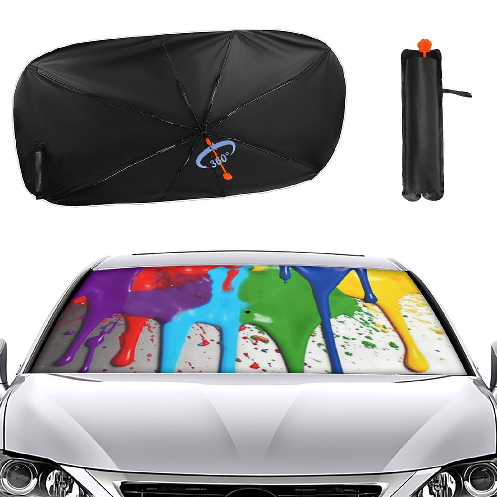 Windschutzscheiben-Sonnenschutz, Auto-Frontscheibe, Sonnenschutz, Regenschirm 2024, verbesserter Sonnenschutz, Farbspritzer, Hintergrund, Sonnenschutz, Auto-Blocker, Fenster-Sonnenschutz Windschutzscheiben-Sonnenschutz, Auto-Frontscheibe, Sonnenschutz, Regenschirm 2024, verbesserter Sonnenschutz, Farbspritzer, Hintergrund, Sonnenschutz, Auto-Blocker, Fenster-Sonnenschutz von VTCTOASY