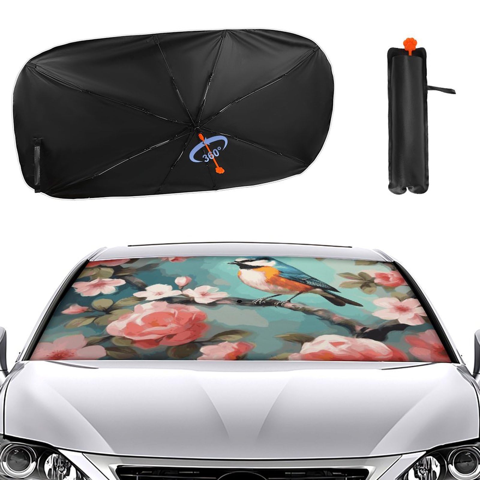 Windschutzscheiben-Sonnenschutz, Auto-Frontscheibe, Sonnenschutz, Regenschirm 2024, verbesserter Sonnenschutz, Regenschirm, Blumen, Vögel und Schmetterlinge, Auto-Blocker, Fenster-Sonnenschutz Windschutzscheiben-Sonnenschutz, Auto-Frontscheibe, Sonnenschutz, Regenschirm 2024, verbesserter Sonnenschutz, Regenschirm, Blumen, Vögel und Schmetterlinge, Auto-Blocker, Fenster-Sonnenschutz von VTCTOASY