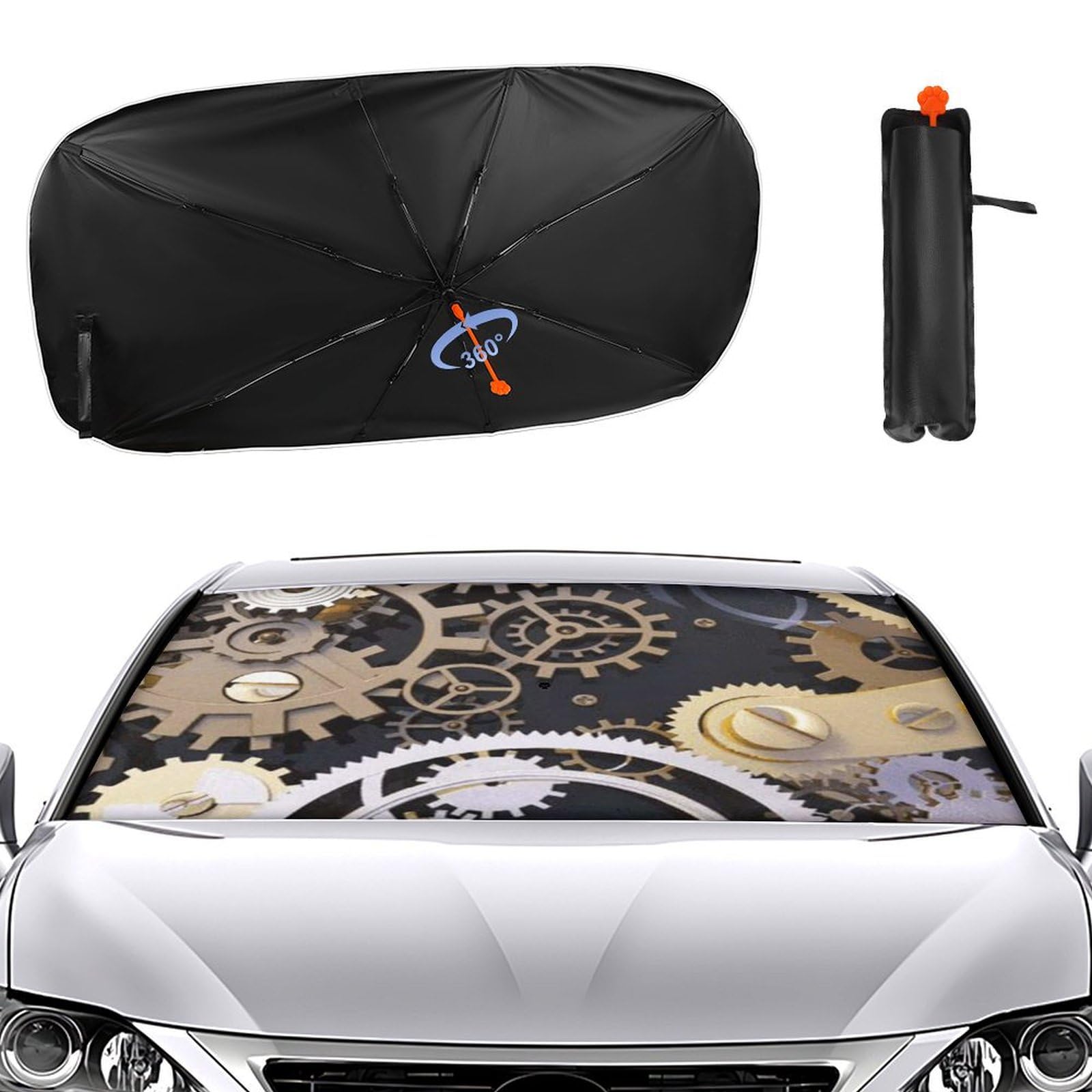 Windschutzscheiben-Sonnenschutz, Auto-Frontscheibe, Sonnenschutz, Regenschirm 2024, verbesserter Sonnenschutz, Steampunk, mechanische Getriebe, Sonnenschutz, Auto-Blocker, Fenster-Sonnenschutz Windschutzscheiben-Sonnenschutz, Auto-Frontscheibe, Sonnenschutz, Regenschirm 2024, verbesserter Sonnenschutz, Steampunk, mechanische Getriebe, Sonnenschutz, Auto-Blocker, Fenster-Sonnenschutz von VTCTOASY