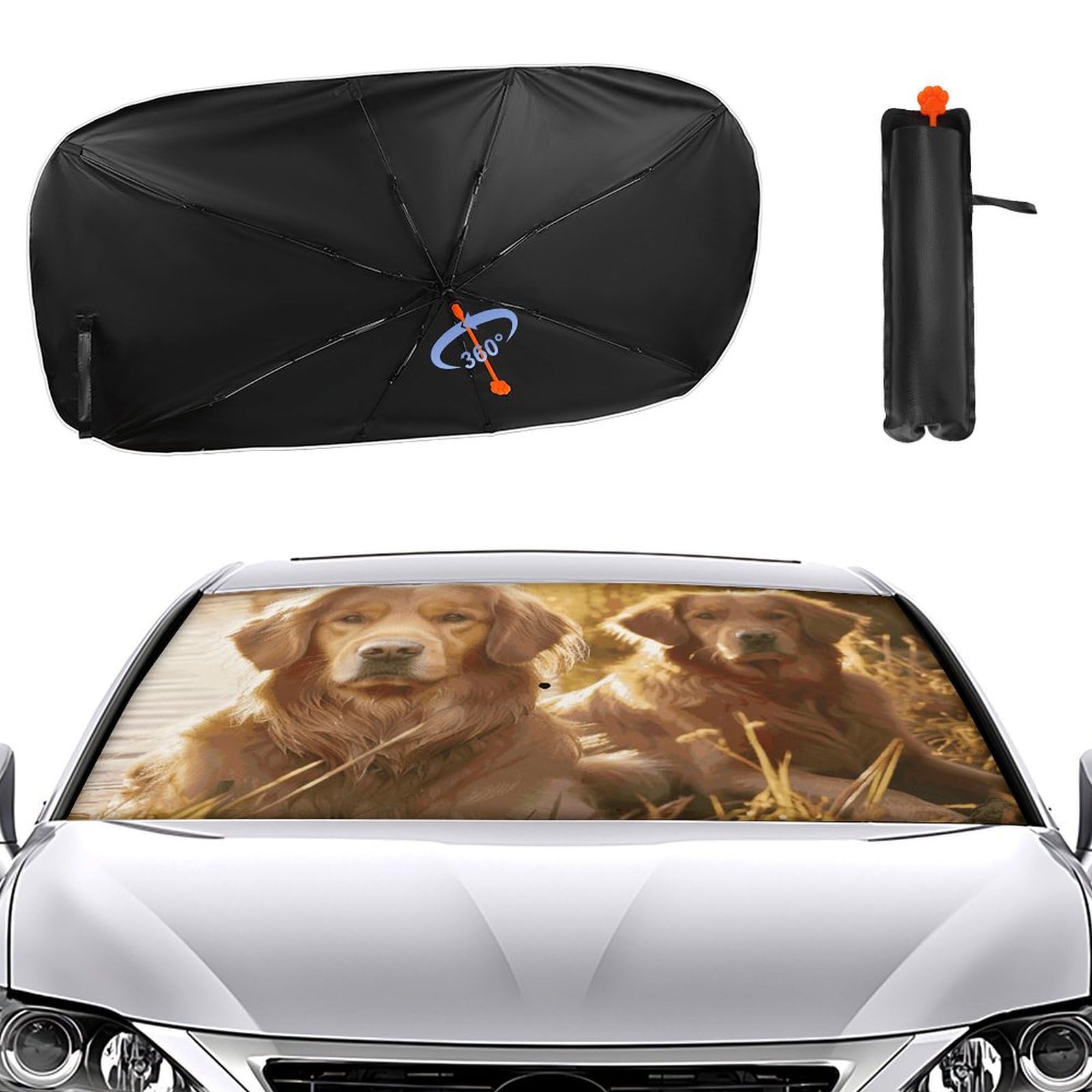 Windschutzscheiben-Sonnenschutz für die Frontscheibe, 2024, verbesserter Sonnenschirm, zwei Golden Retriever, Sonnenschutz, Auto-Blocker, Fenster-Sonnenschutz Windschutzscheiben-Sonnenschutz für die Frontscheibe, 2024, verbesserter Sonnenschirm, zwei Golden Retriever, Sonnenschutz, Auto-Blocker, Fenster-Sonnenschutz von VTCTOASY