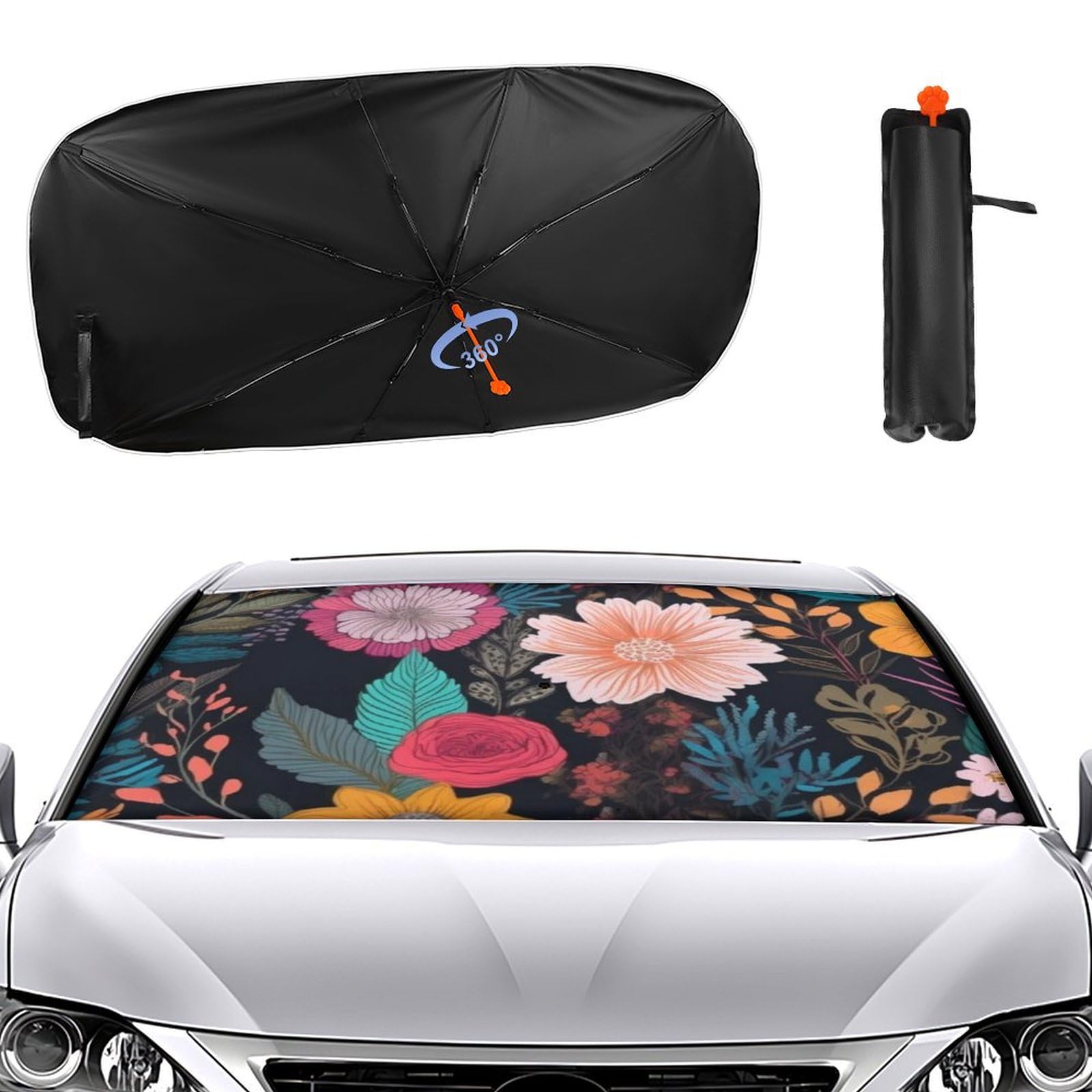 Windschutzscheiben-Sonnenschutz für die Windschutzscheibe im Auto, 2024, verbesserter Sonnenschirm, bunt, Boho-Blumenmuster, Auto-Blocker, Fenster-Sonnenschutz Windschutzscheiben-Sonnenschutz für die Windschutzscheibe im Auto, 2024, verbesserter Sonnenschirm, bunt, Boho-Blumenmuster, Auto-Blocker, Fenster-Sonnenschutz von VTCTOASY