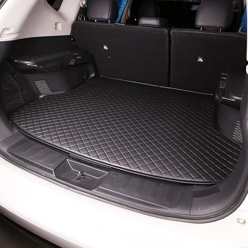 Auto Leder Kofferraummatte Kofferraumwanne für A-UDI Q7/Q7 TFSI e/SQ7 TFSI SUV, Antirutschmatte Kofferraum Schutzmatte Kofferraumschutz, Kofferraummatte,Black von VURB