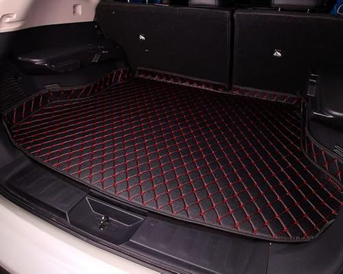 Auto Leder Kofferraummatte Kofferraumwanne für B-MW Z4 E89 G29 Coupe/Roadster 2009-2023, Antirutschmatte Kofferraum Schutzmatte Kofferraumschutz, Kofferraummatte,Black-Red-Plus von VURB