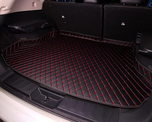 Auto Leder Kofferraummatte Kofferraumwanne für B-MW Z4 E89 G29 Coupe/Roadster 2009-2023, Antirutschmatte Kofferraum Schutzmatte Kofferraumschutz, Kofferraummatte,Black-Red-Plus von VURB