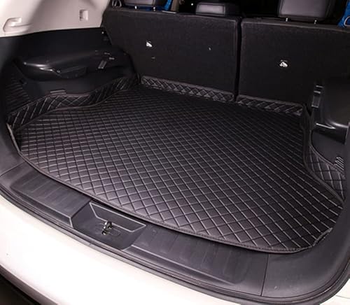 Auto Leder Kofferraummatte Kofferraumwanne für F-ord Mustang Mach-E 2021-2022 2023 Upper Trunk Mat, Antirutschmatte Kofferraum Schutzmatte Kofferraumschutz, Kofferraummatte,Black-Red von VURB