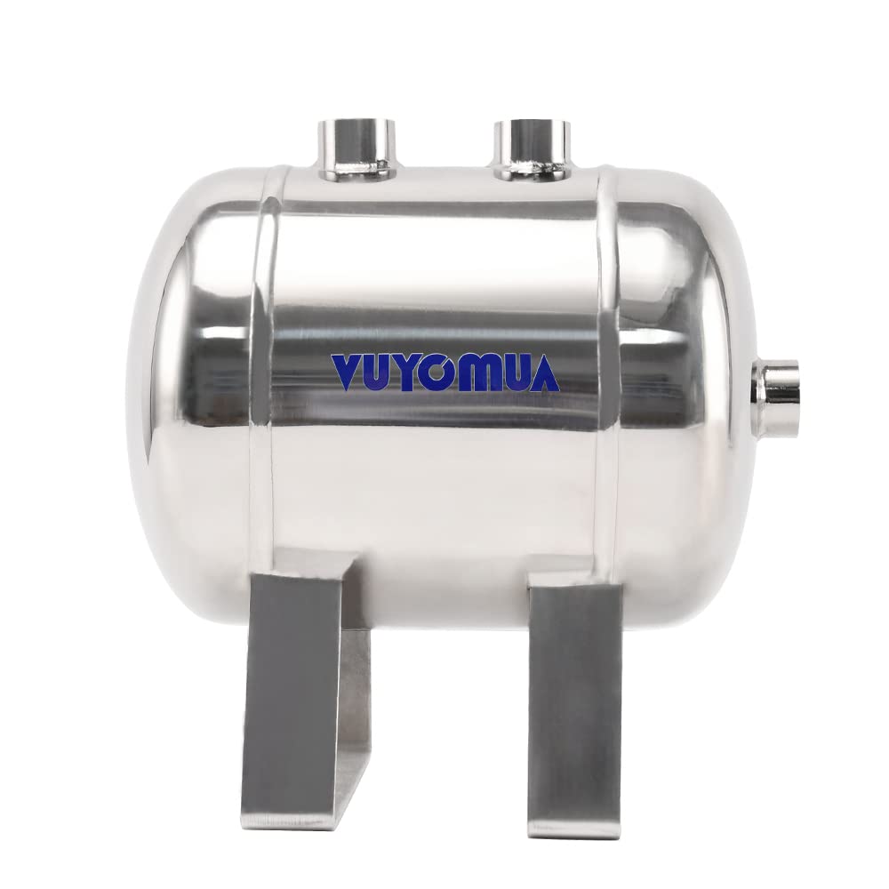 VUYOMUA 304 Stainless Steel High Pressure Mini Small Portable Air Tank Air Reservoir Water Storage Tank (4L-SG) von VUYOMUA