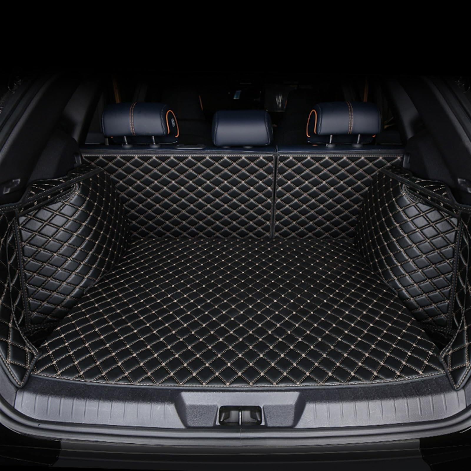Kompatibel Mit Ford‌, Für Focus 3 Mk3, Für Fiesta Mk7, Für Ecosport, Kofferraummatte, Kofferraummatte, Bodenschutz, Schutzschale, Fahrzeug-Teppich-Zubehör Heckkofferraummatte(Black Beige,Size1) von VVBNIN