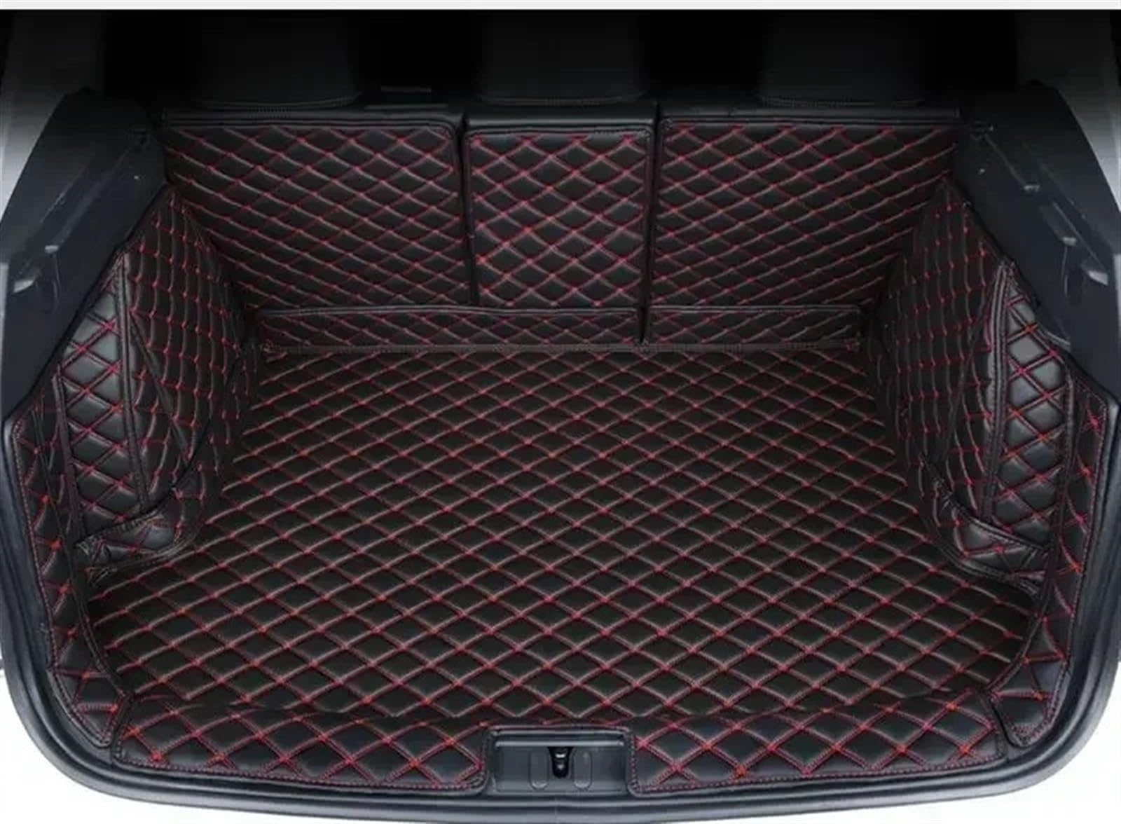 Kompatibel Mit Hyundai Für Tucson NX4 2022 2023 Kofferraummatten Autozubehör Aufbewahrungsauflage Auto All-Inclusive Kofferraummatte Gepäckauskleidung Teppich Heckkofferraummatte(Black Red,Size3) von VVBNIN