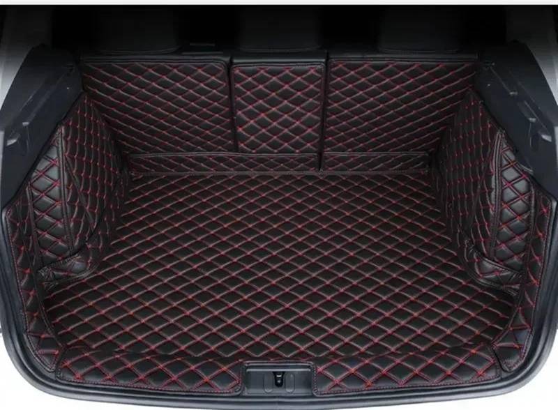 Kompatibel Mit Hyundai Für Tucson NX4 2022 2023 Kofferraummatten Autozubehör Aufbewahrungsauflage Auto All-Inclusive Kofferraummatte Gepäckauskleidung Teppich Heckkofferraummatte(Black Red,Size3) von VVBNIN