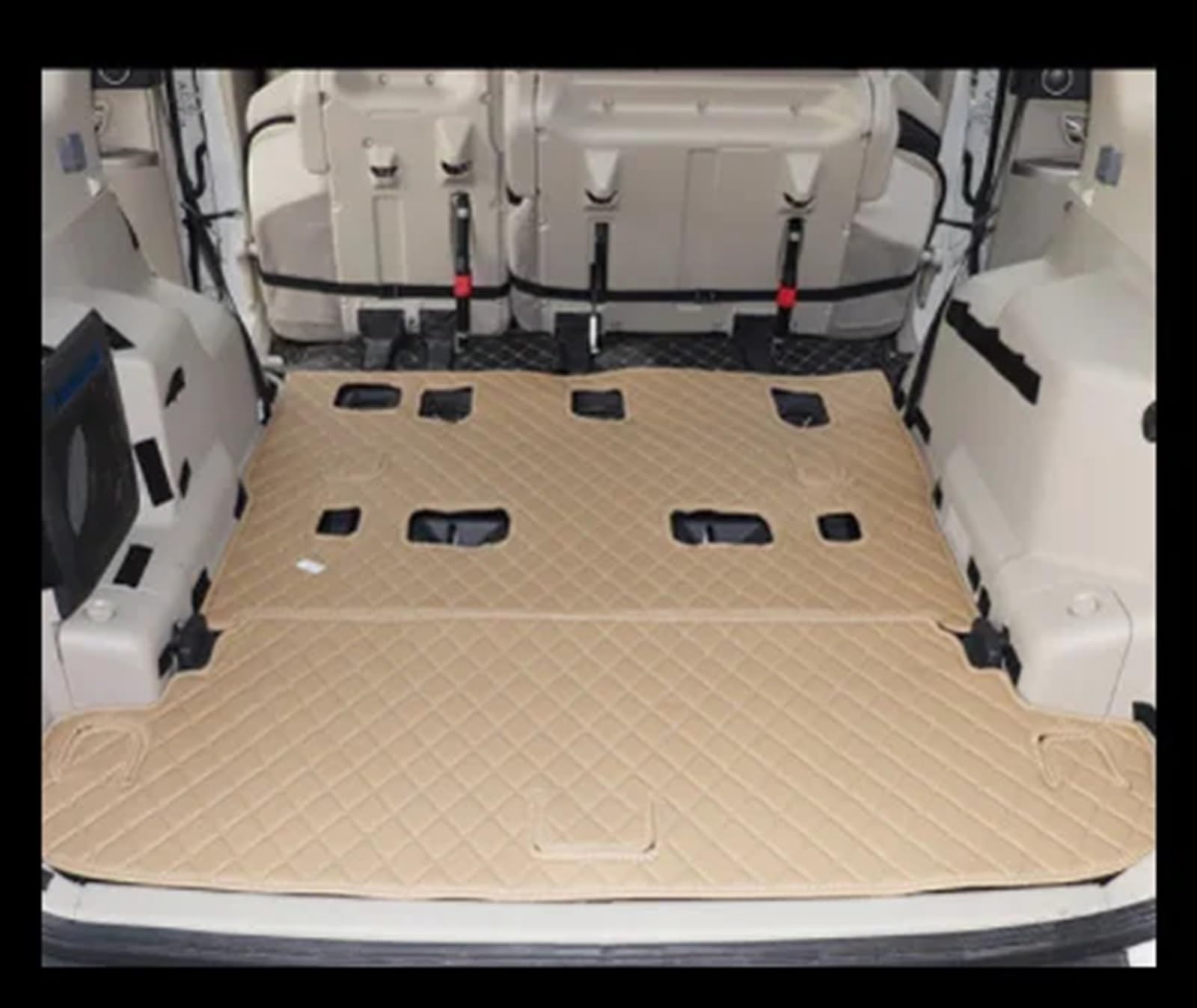 Kompatibel Mit Mitsubishi Für Pajero V97 Für V93 Für V73 2012 2013 2014 2015 2016 2017 2018 Kofferraummatten Kofferraumteppiche Autozubehör Innenausstattung Heckkofferraummatte(Beige,Size1) von VVBNIN