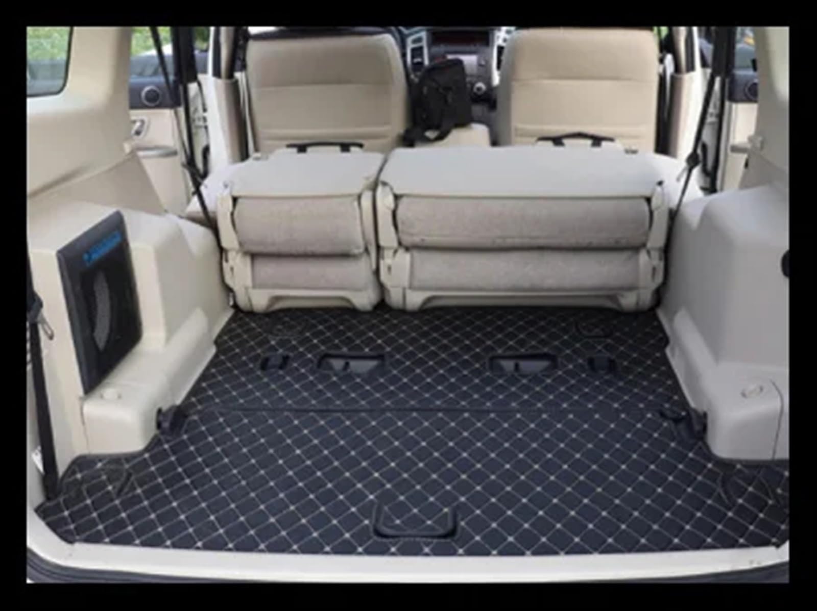 Kompatibel Mit Mitsubishi Für Pajero V97 Für V93 Für V73 2012 2013 2014 2015 2016 2017 2018 Kofferraummatten Kofferraumteppiche Autozubehör Innenausstattung Heckkofferraummatte(Black,Size1) von VVBNIN