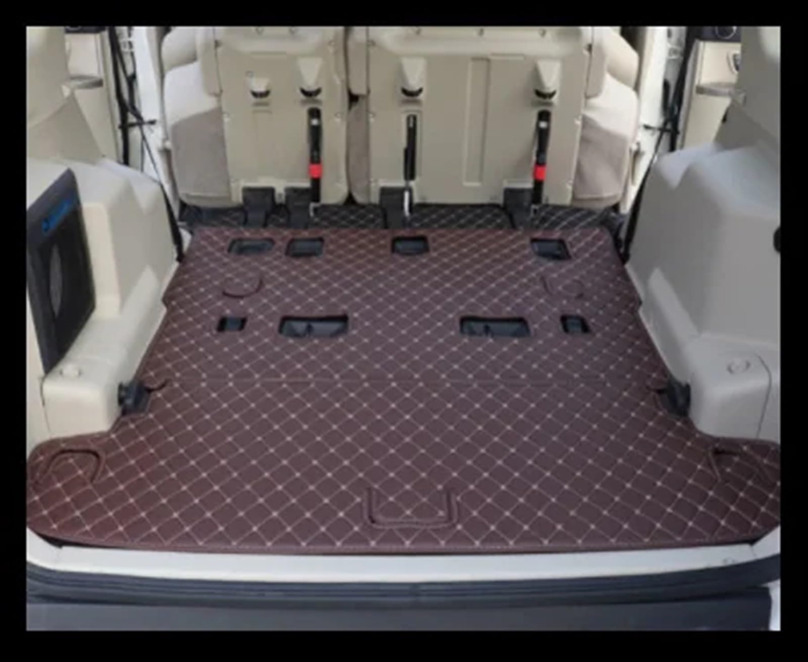 Kompatibel Mit Mitsubishi Für Pajero V97 Für V93 Für V73 2012 2013 2014 2015 2016 2017 2018 Kofferraummatten Kofferraumteppiche Autozubehör Innenausstattung Heckkofferraummatte(Coffee,Size1) von VVBNIN