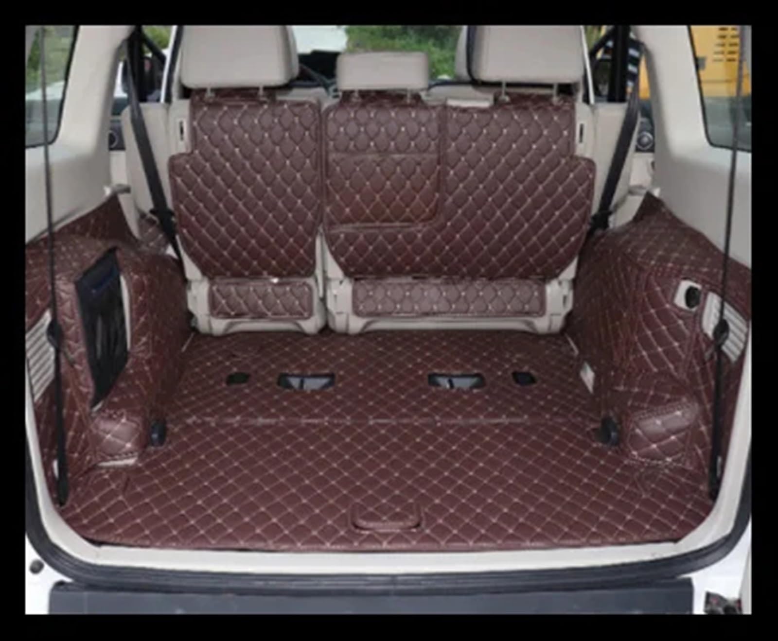 Kompatibel Mit Mitsubishi Für Pajero V97 Für V93 Für V73 2012 2013 2014 2015 2016 2017 2018 Kofferraummatten Kofferraumteppiche Autozubehör Innenausstattung Heckkofferraummatte(Coffee,Size3) von VVBNIN