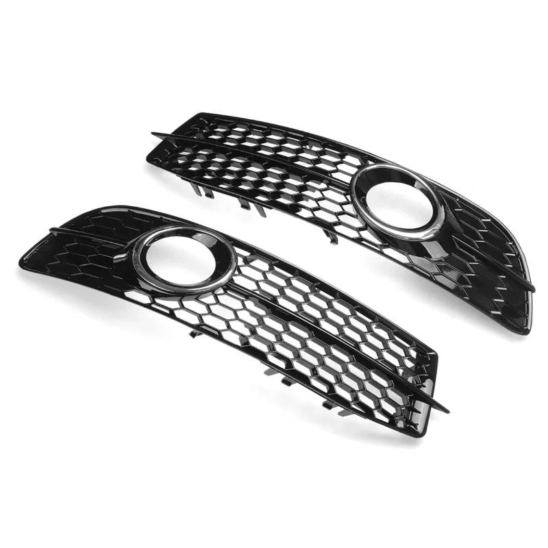 VVBNIN Kompatibel Mit A6 Für C6 Für SLine 2008 2009 2010 2011 Auto-Frontstoßstange Nebelscheinwerfer Lampengitter Grill Lünettenabdeckung 4F0807681Q01C Auto Zubehör(with Silver) von VVBNIN