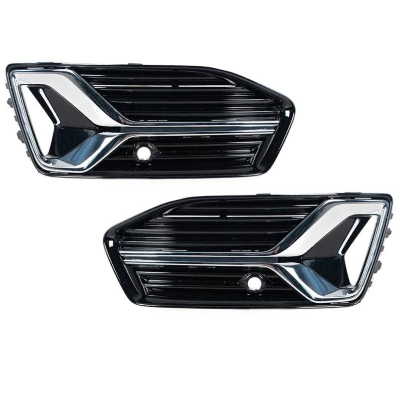 VVBNIN Kompatibel Mit A6 Für C8 2018 2019 2020 2021 2022 2023. Schwarzer Auto-Frontstoßstangengrill, Nebelscheinwerfer-Abdeckung, Nebelscheinwerfer-Grill-Lünette, Zubehör Auto Zubehör(Left and Right) von VVBNIN